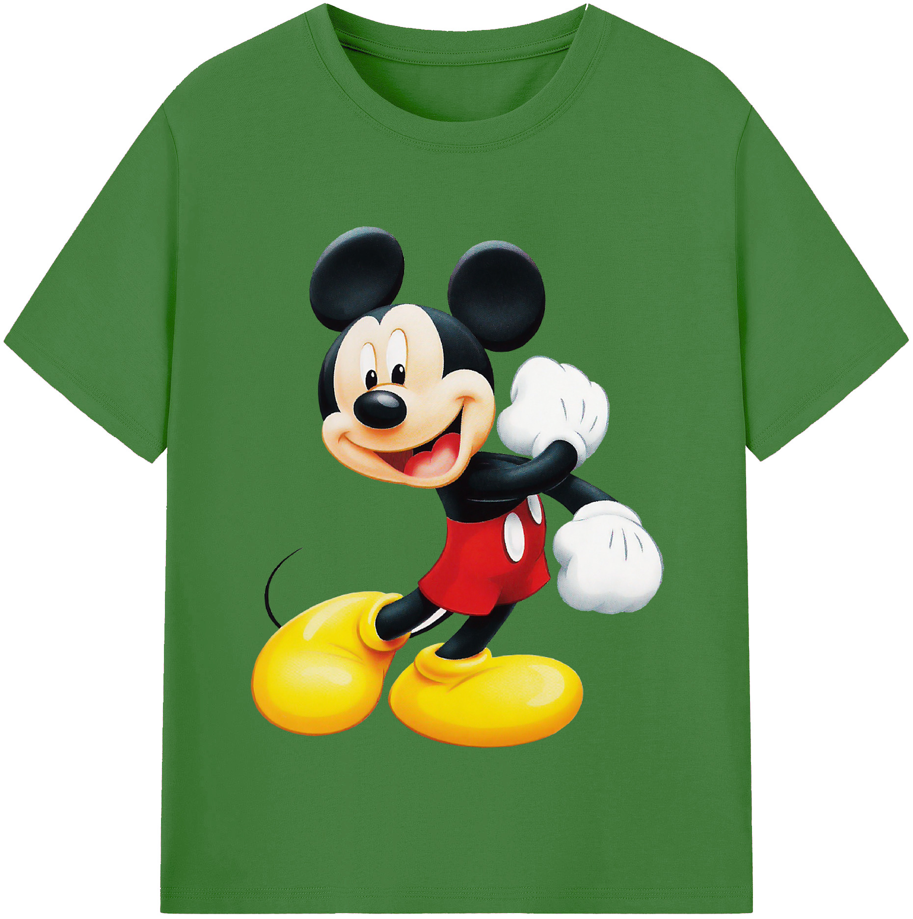 （画像用） ミッキーマウス Mickey Mouse レディースカジュアルプリントTシャツ（綿100％）